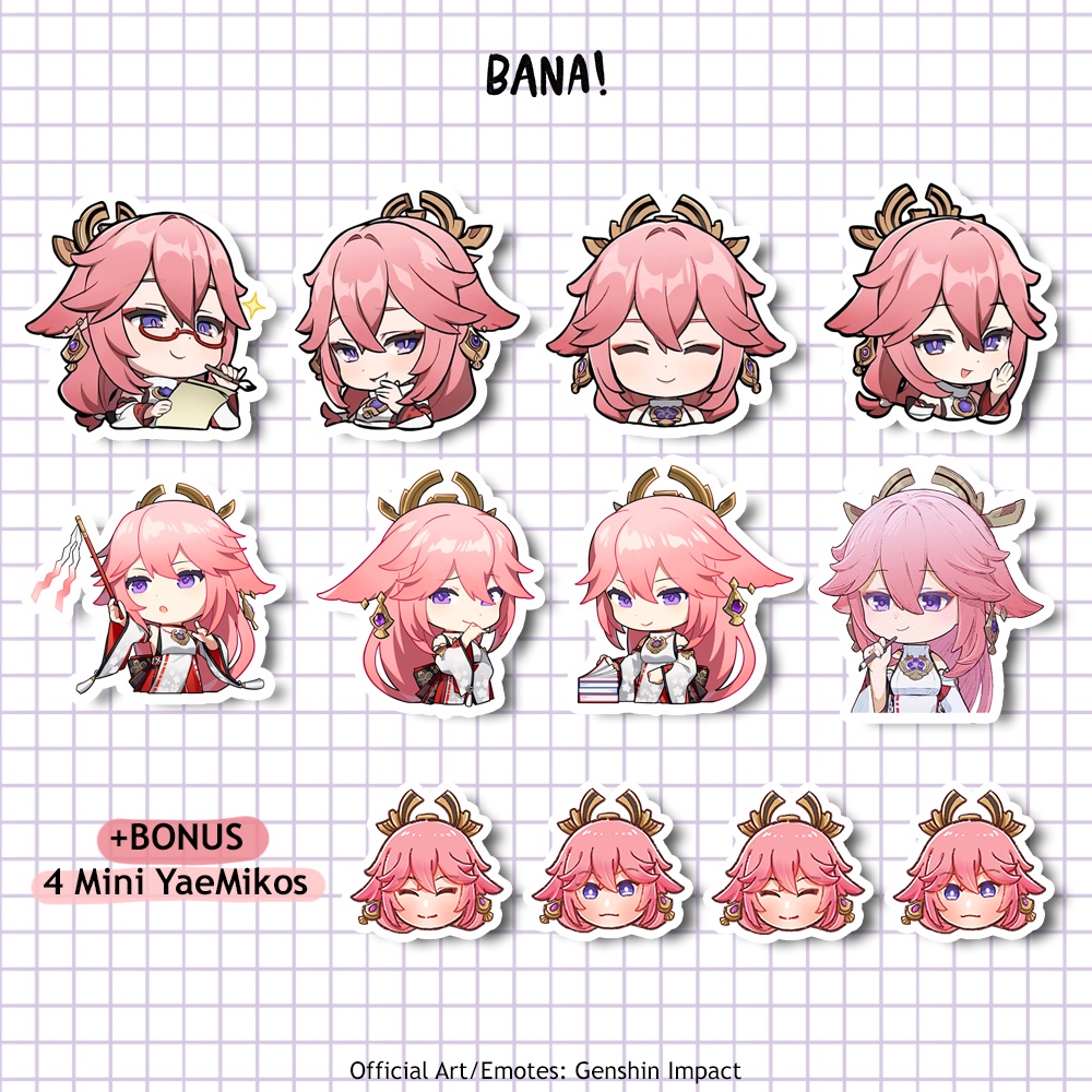 

Stiker Genshin Impact YAE MIKO SATU PAKET Sticker Vinyl Waterproof Bijian | BANA