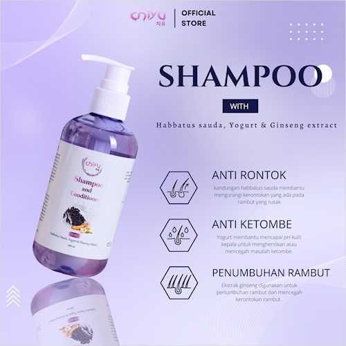 Shampoo Rambut Rontok Dan Ketombe Chiyu Shampoo &amp; Conditioner 250Ml Original Shampo Perawatan Rambut Rontok Penguat Akar Rambut Kering