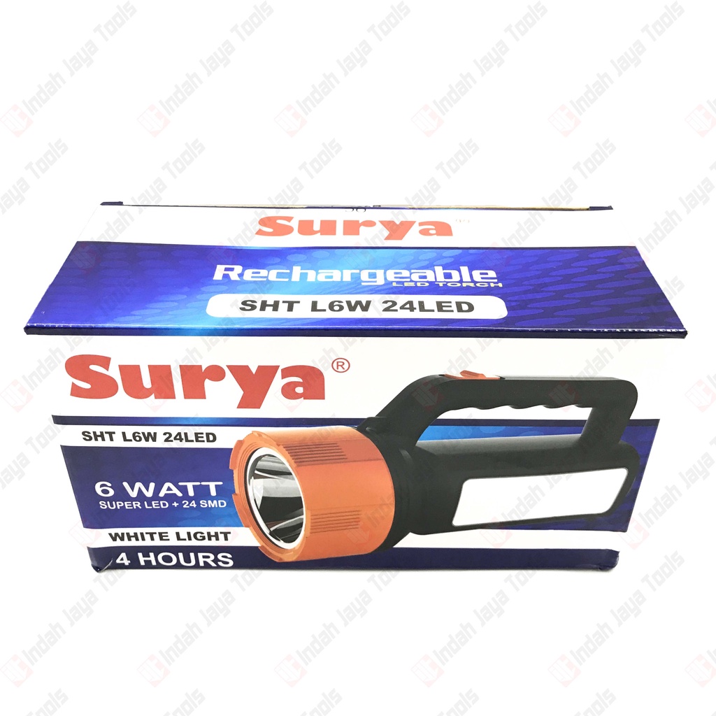 SURYA SHT L6W 24 LED Senter Lampu Emergency 2 in 1 6 Watt Super Terang