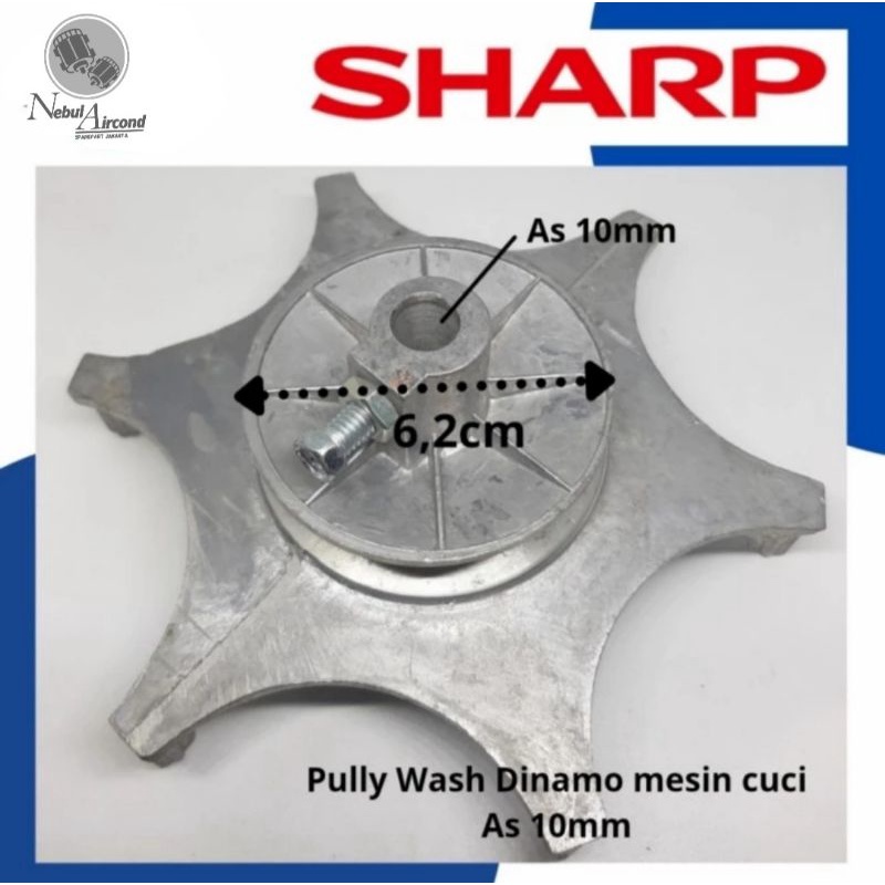 pully wash dinamo mesin cuci as 10mm original Sharp