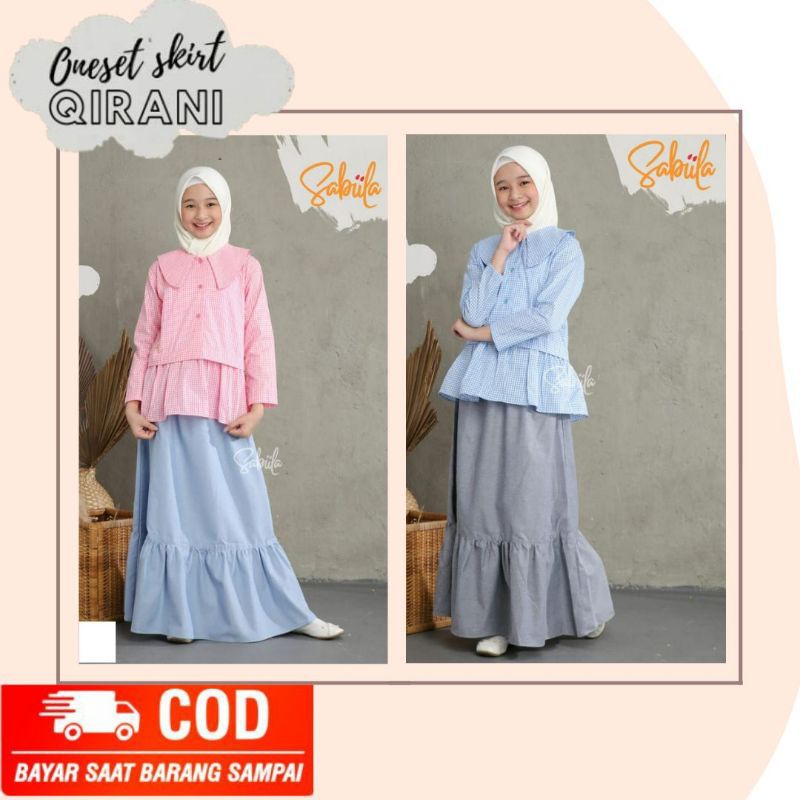 SETELAN ROK REMAJA ABG CEWEK BAJU MUSLIM MURAH BAHAN KATUN SABILA SERIES SETROK MUSLIM BRANDED TERBA