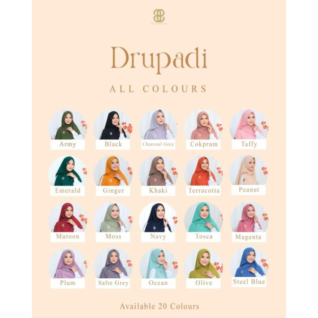 HIJAB INSTAN DRUPADI BY PUAN INDONESIA ORIGINAL/HIJAB INSTAN/HIJAB
