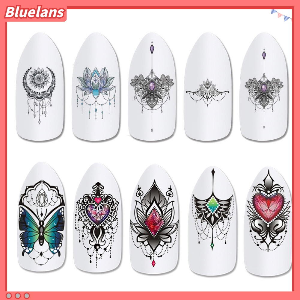 (In Stock) Kacamata Hitam Lensa Warna Warni ♡Butterfly Stiker Decal Transfer Air Motif Kupu-Kupu / Kelopak Bunga Untuk Manicure