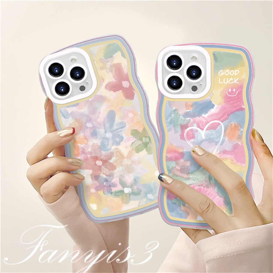 Compatible For iPhone 14 13 12 11 Pro Max X XR Xs Max 8 7 6 6s Plus SE 2020 Soft Case TPU Motif Lukisan Bunga Untuk