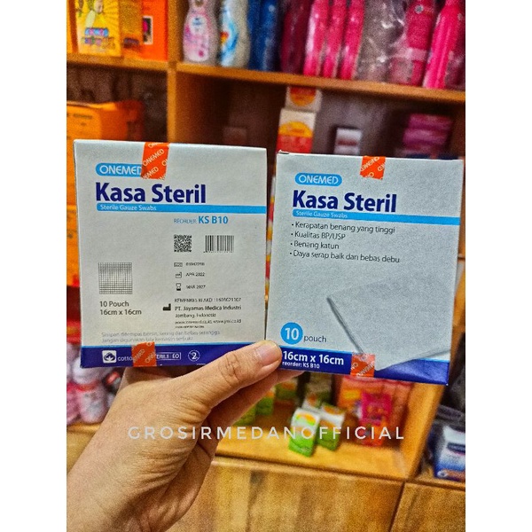 KASA STERIL ONEMED 16 X 16 - STERILE GAUZE SWABS - BEBAS DEBU DAN DAYA SERAP TINGGI