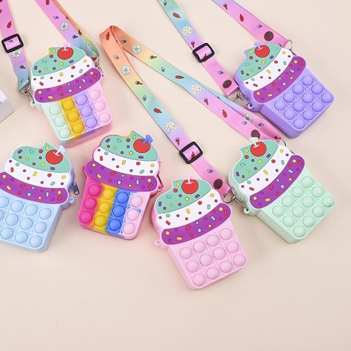 Langsung Kirim TAS POP IT CUP CAKE / TAS POP IT ANAK PEREMPUAN / TAS POP IT LUCU / TAS POP IT PREMIU