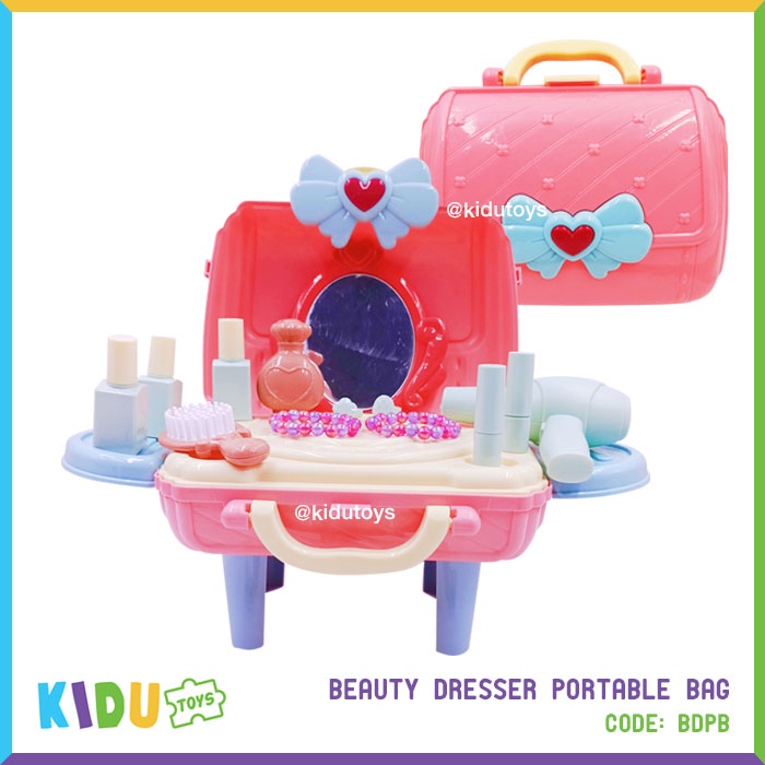 Mainan Anak Perempuan Beauty Dresser Portable Bag Kidu Toys