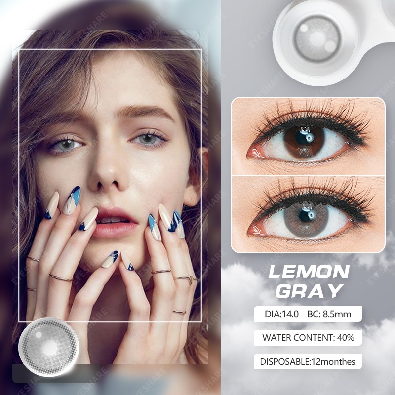 [✅COD]  Sepasang Softlens / Kontak Lensa berwarna soflen ukuran 14.0mm-14.5mm kecil softlens mata korea normal minus (0.00) GEM BRILLIANT BLUE /harian color
