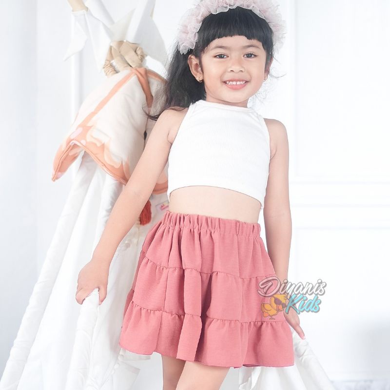 Rok susun anak bahan crincle airflow/rok pendek anak