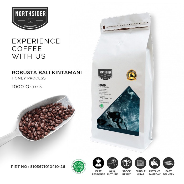 

BIJI KOPI ROBUSTA BALI KINTAMANI HONEY-NORTHSIDER COFFEE 1KG