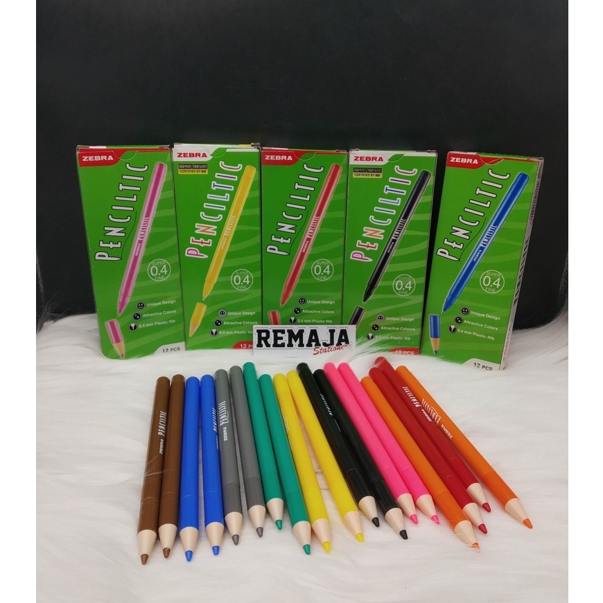 

Bolpoin / Pen Zebra Penciltic Warna Per Pcs
