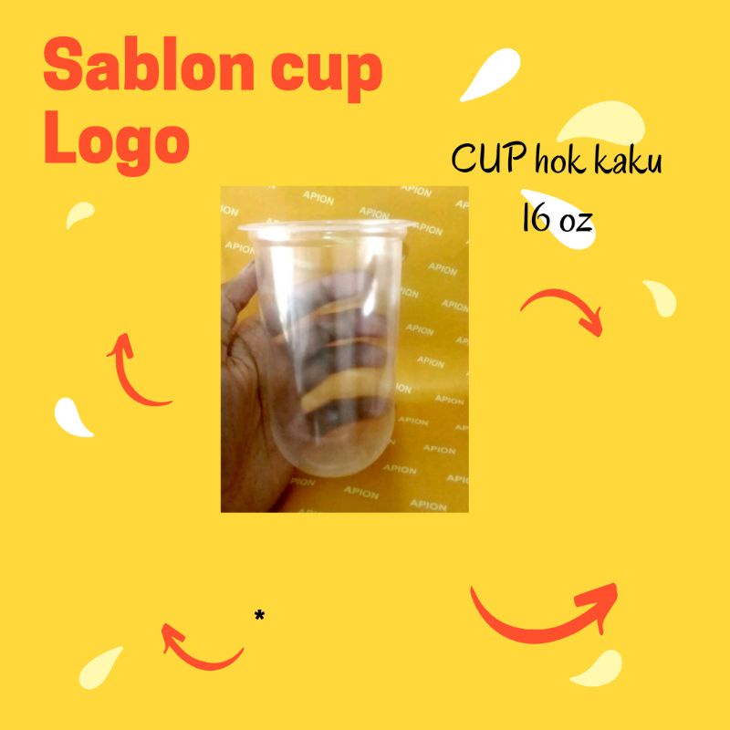 gelas cup plastik hokkaku polos 16 oz