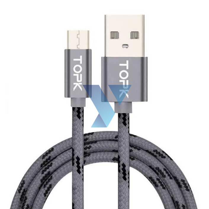 TOPK Kabel Charger Micro USB Braided 1 Meter 2.4A - AN09 ( Al-Yusi )