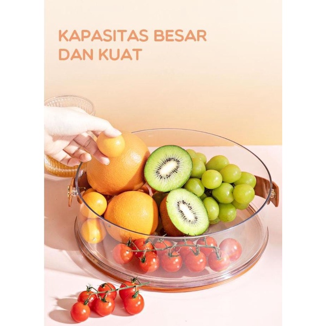 Keranjang Buah SAMONO Transparent Fruit Box Bahan PET Transparan SFB001 Praktis