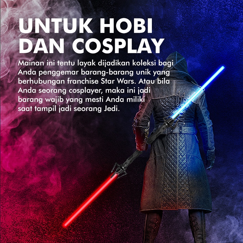 Pedang Starwars Mainan RGB Lightsaber Star Wars Anak Cosplay Warna Warni Suara