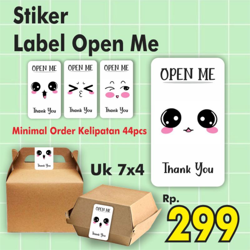 

Stiker Label Open Me/Kemasanan/Makanan/Produk
