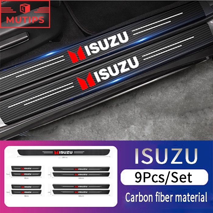 Isuzu 9Pcs Stiker Pelindung Pintu Mobil Bahan Karbon Fiber Untuk Mux Trooper MU7 TFR Crosswind Elf Traga Dmax Nmr71