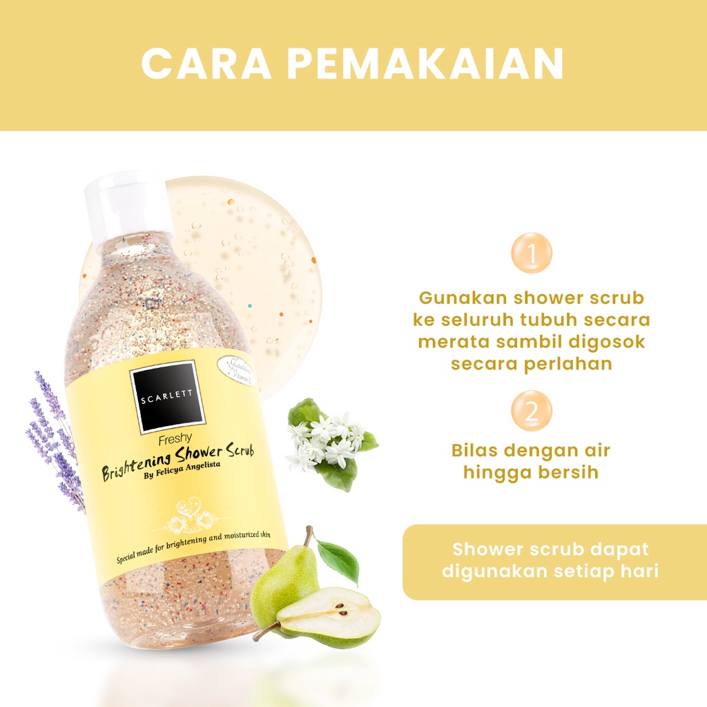 BISA COD Rumah Cantik Scarlett Whitening Shower Scrub Freshy