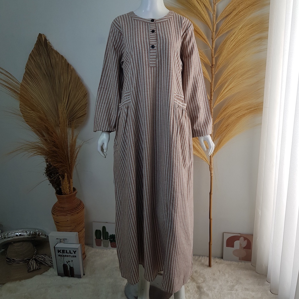 Baju Gamis Wanita Salur Bahan Katun Import Premium (GZ)