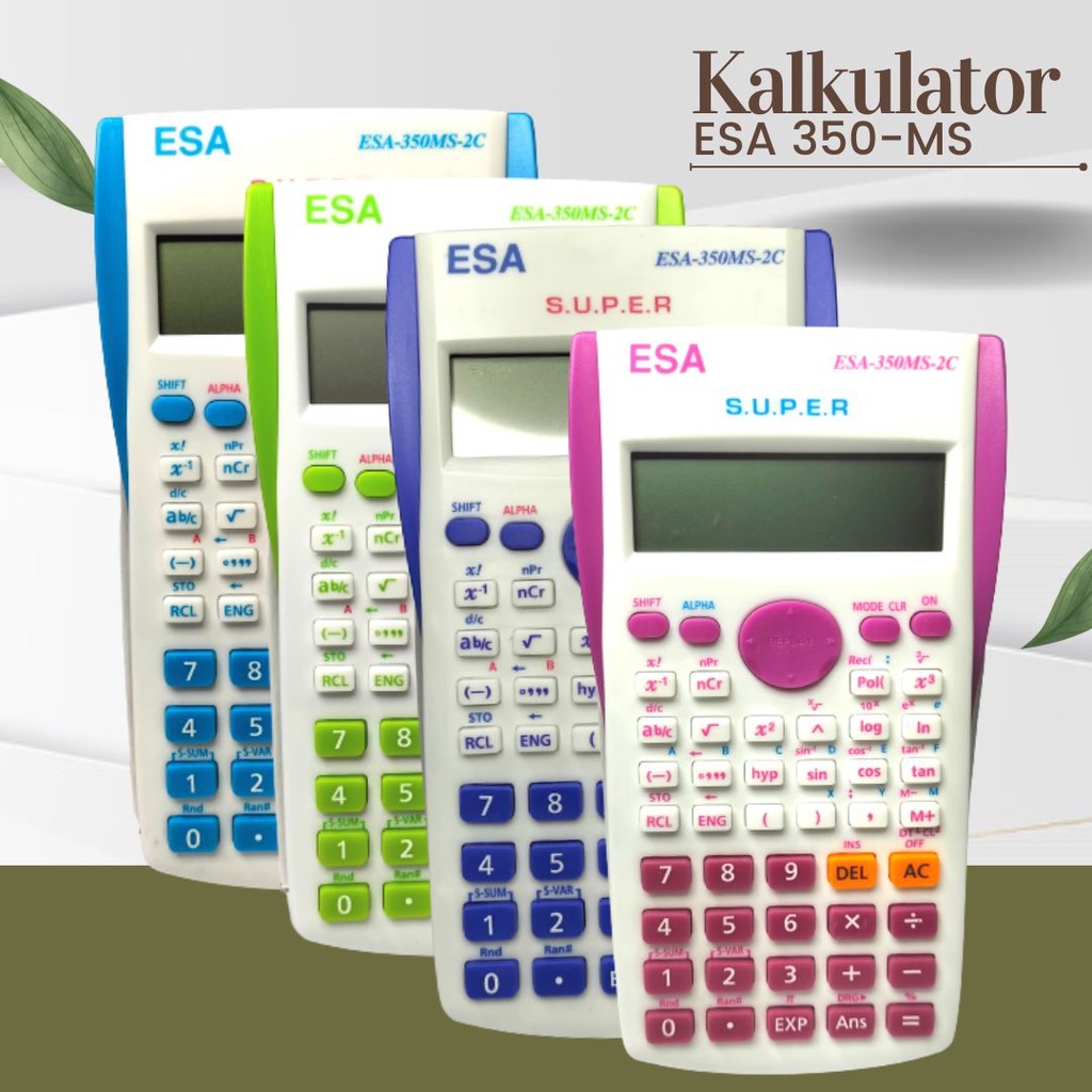 Kalkulator Sekolah 350ms / Scientifik / Fisika / Kimia / Matematika / 350 Esa Warna