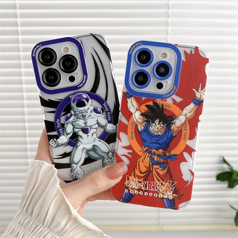 Case Pelindung Transparan Magnetik Motif Kartun Dragon Ball Untuk iphone 14 pro max 14 plus 13 12 11 pro max