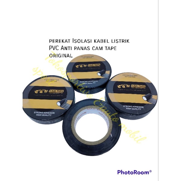 Perekat Isolasi kabel listrik PVC hitam 3/4&quot; X 20 yard tahan panas camtape original