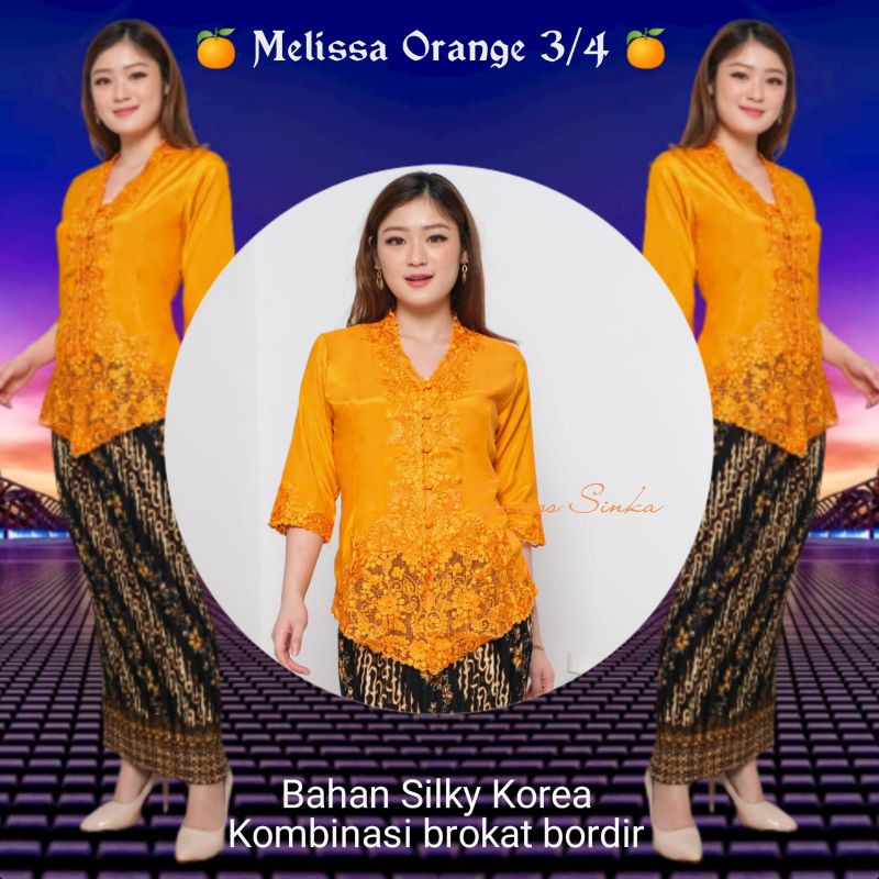 Atasan Kebaya Encim Senada Brukat Bordir Silky Korea