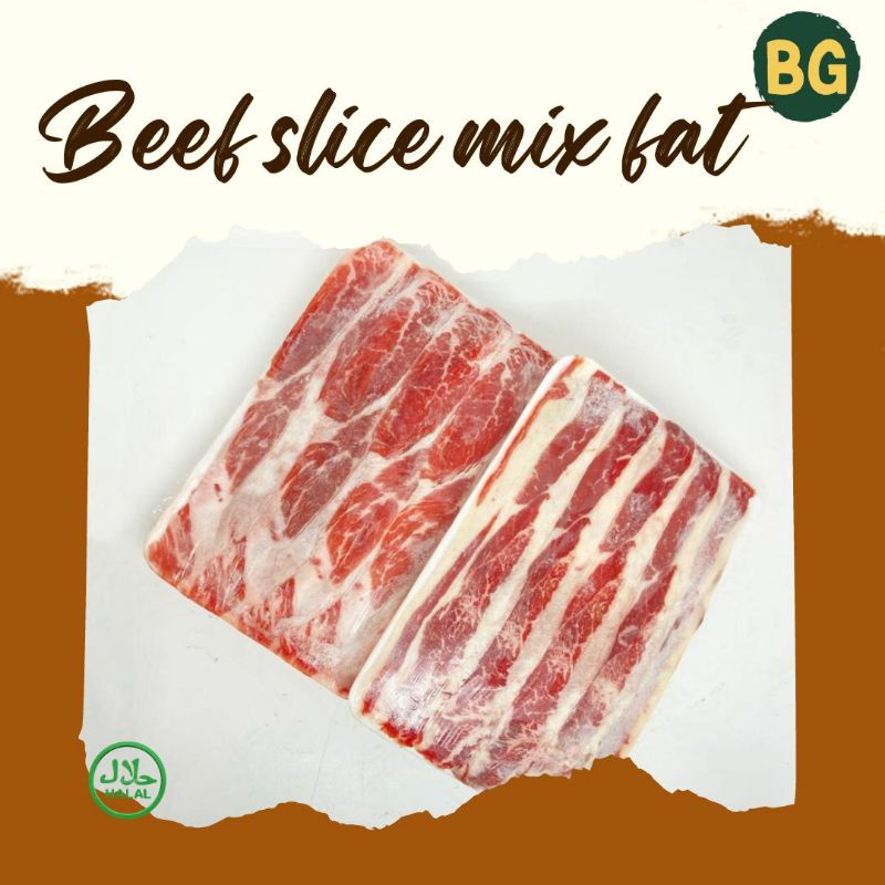 

Beef slice lemak 500gr, beef slice mix lemak