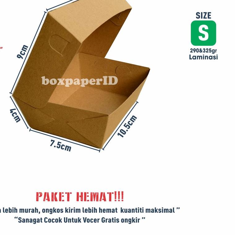 Paper Lunch Box Size S Craft Laminasi Paket Hemat Isi 75pcs Kotak Nasi Dimsum Takoyaki Ayam Geprek