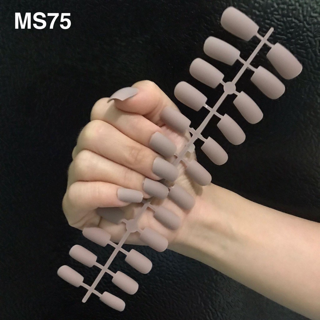 24 Pcs Kuku Palsu Polos Matte Nude MS75 / Fake Nails Manicure / Nail Art Kuku Palsu