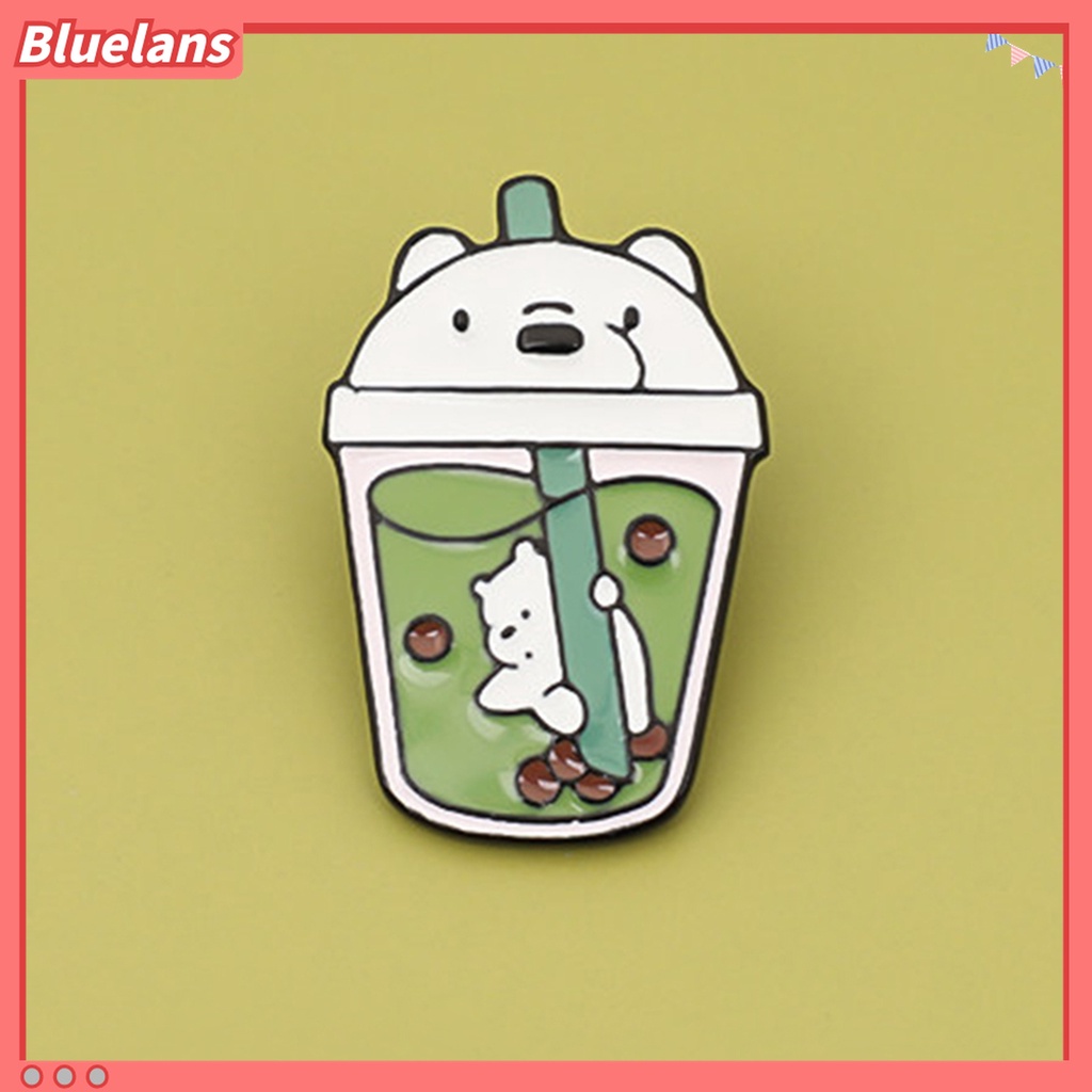 3pcs Bros Pin Enamel Bentuk Bubble Tea Bear Untuk Aksesoris Pakaian