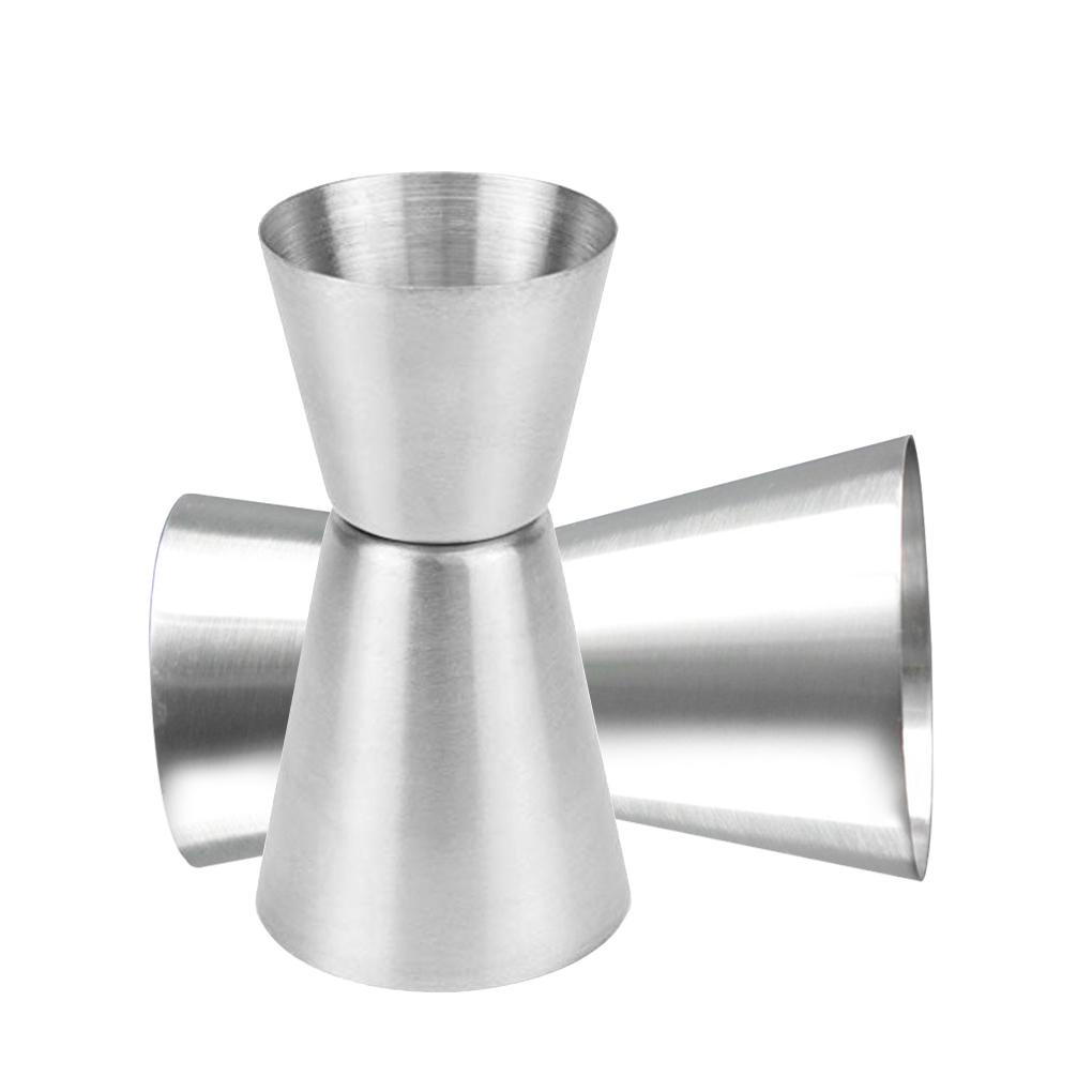2pcs 25ml 50ml Stainless Measure Cup Cocktail Shaker Dual Measuring Cup Jigger Minuman Anggur Alat Ukur Gadget Dapur