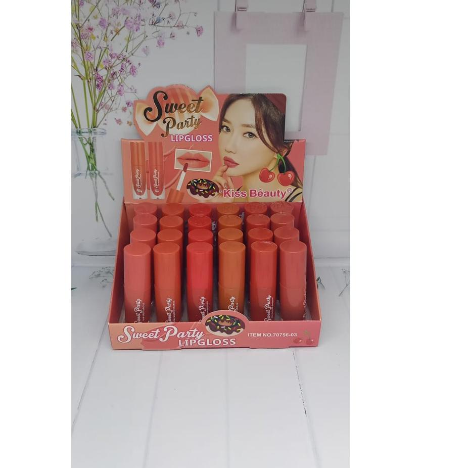 Terbatas--[LUSINAN] LIPGLOSS KISS BEAUTY VELVET RAINBOW COLOR / HASAYA NUDE