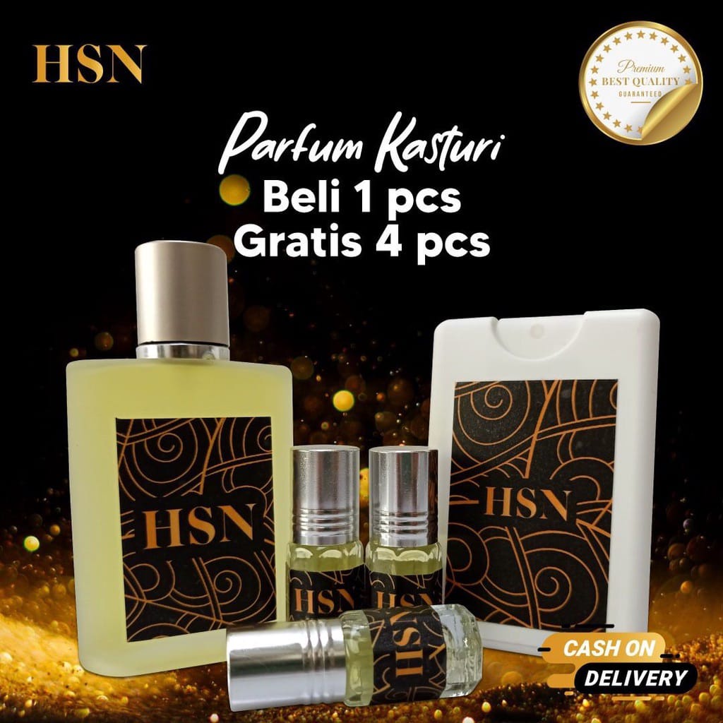 Parfume Pria HSN 60ml Beli 1 Gratis 4 Parfum Kasturi Premium Parfum Tahan Lama