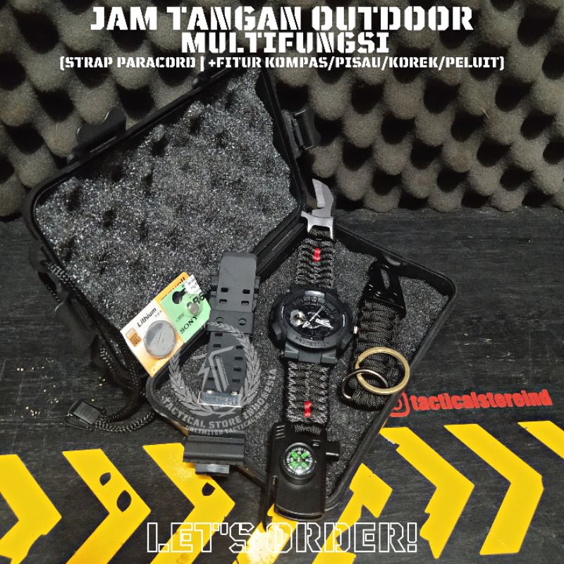 Jam Tangan Paracord Custom - Jam Tangan Tactical Outdoor Survival TSI SERIES #06