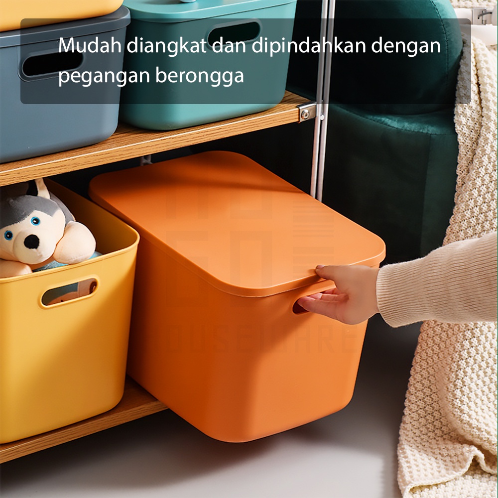 HUGO Kotak Penyimpanan Serbaguna dengan Tutup Storage Box Multifungsi Keranjang Plastik Serbaguna
