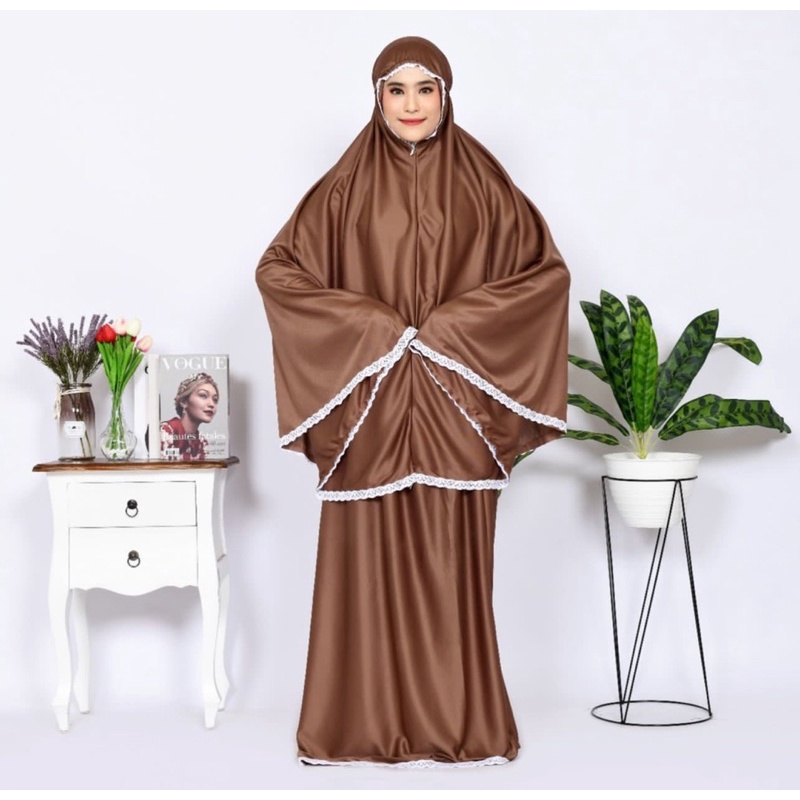 Mukena Polos Jumbo Mukenah Silky Premium Adem