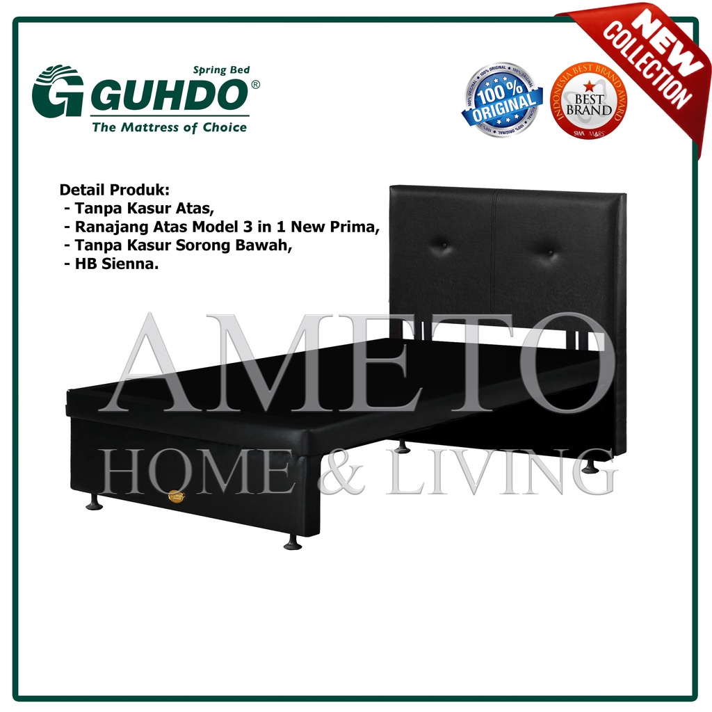 Guhdo 3 in 1 New Prima 160x200 HB Sienna (TANPA KASUR ATAS & TANPA SORONG BAWAH)
