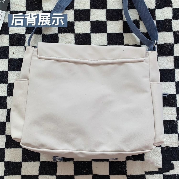 ஐ❏☾Gaya Korea Ins Tas Bahu Kapasitas Besar Pria Jepang Harajuku Kelas Make-Up Kelas Messenger Tas Gadis Mahasiswa Tas Messenger