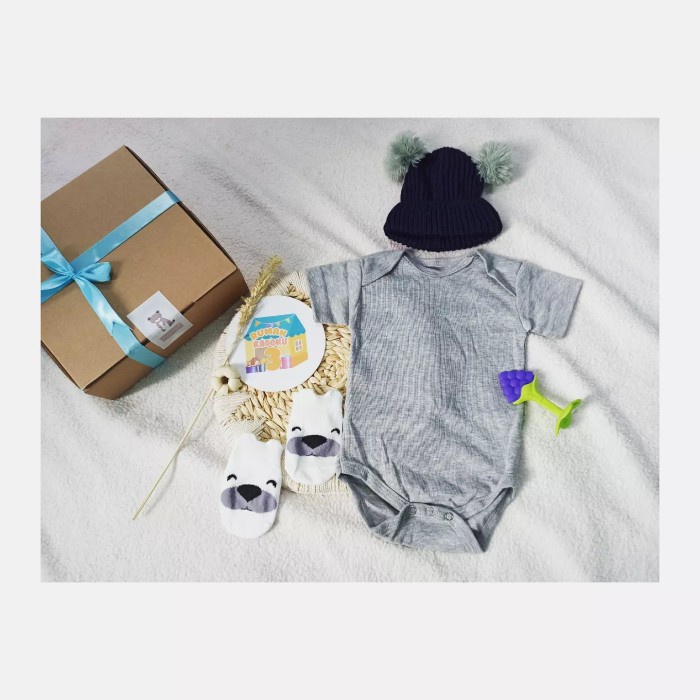 

[COD] Hampers baby boy kado bayi laki-laki unik - Abu-abu