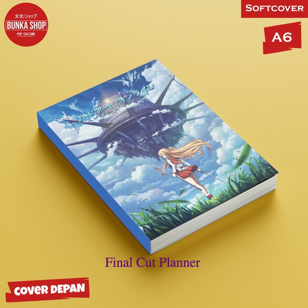 

Pocket Notre Anime SAO Aincard Softcover A6 Buku tulis catatan Notes Agenda planner Jurnal .