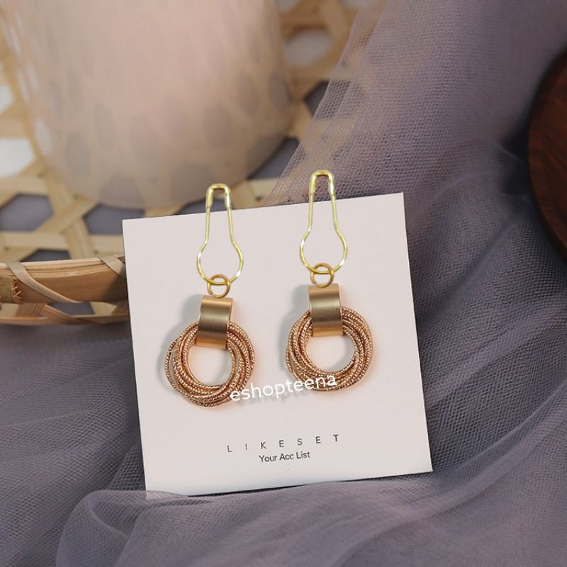A100 anting hijab bulat new gold_anting jilbab