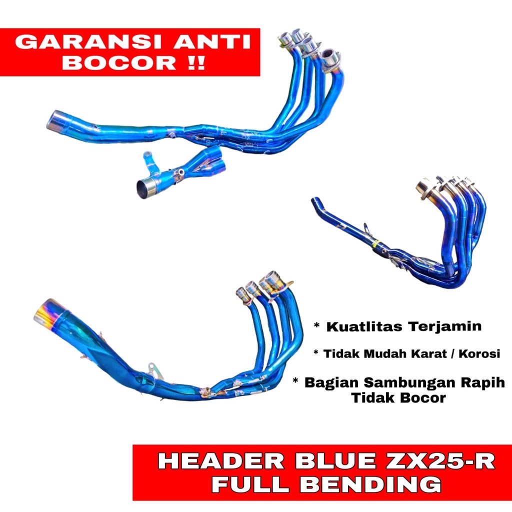 HEADER KNALPOT BLUE zx25r khusus PIPA KNALPOT ZX25r original GBM