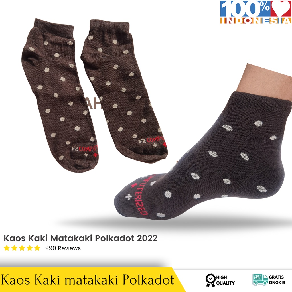 (Paket Hemat 12 Pasang) Kaos Kaki Mk POLKADOT -  Kaos Kaki Pendek Matakaki Pria Wanita Dewasa - Kaos Kaki Pendek Pelangi -Kaos Kaki Semata Kaki Polos - Kaos Kaki Semata Kaki Wanita - Grosir Kaos Kaki Pendek Semata Kaki Pria / Wanita Premium