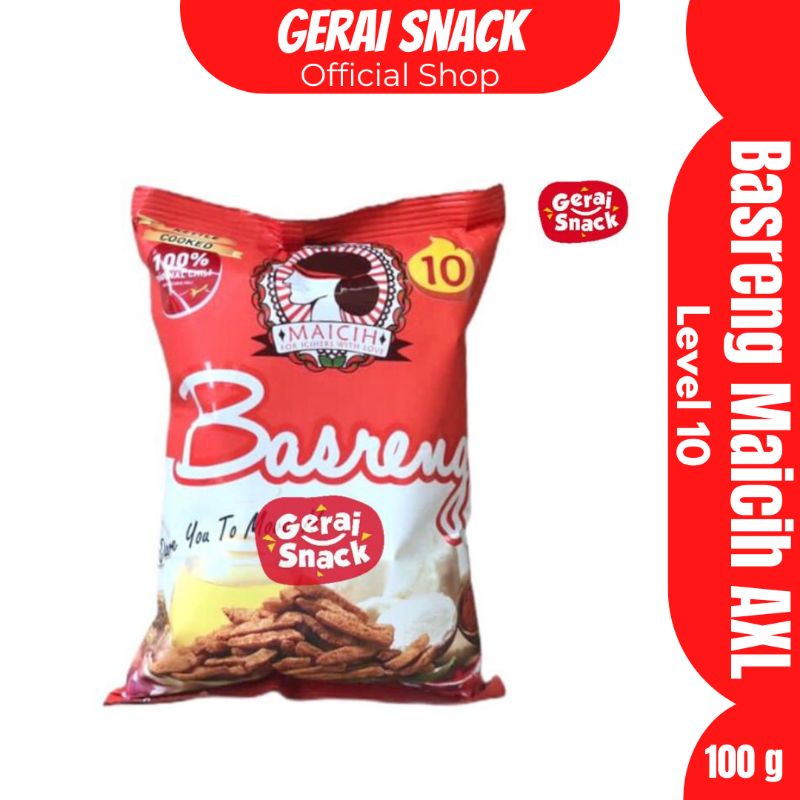 Basreng Maicih AXL Level 10 - Baso Goreng Super Pedas Olahan Ikan Tengiri 100g