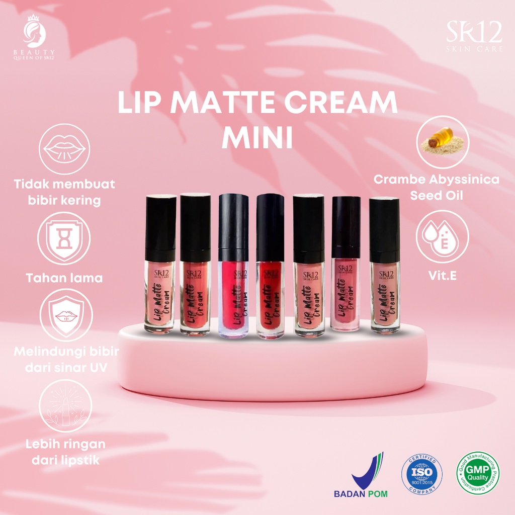 Lip Matte Cream Lip Cream Lembut Tahan Lama Lip Krim Mini Lipmatte Cream Pewarna Bibir Alami Perawatan Bibir