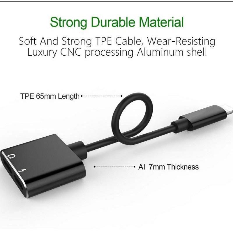 Splitter Dual Lightning To Lightning Iphone Converter Iphone 2in1 Andio (Bisa Open mic)