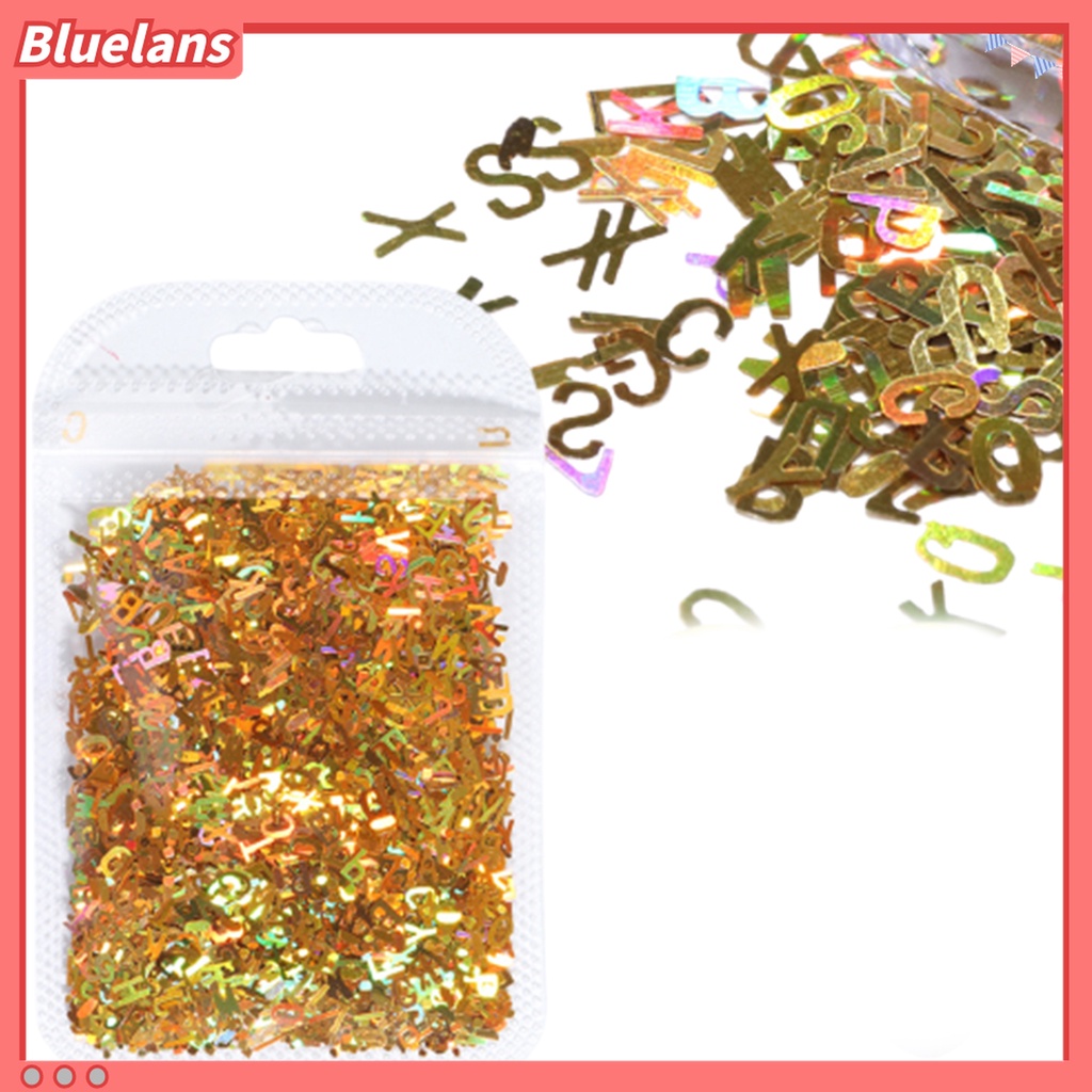 (In Stock) Kacamata Hitam Lensa Warna Warni ♡Payet Glitter Ultra Tipis Bentuk Huruf Campur Untuk Dekorasi Manicure DIY