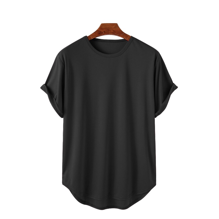 Basic T-shirt Longline Black | Kaos Polos Pria wanita Premium Original Distro