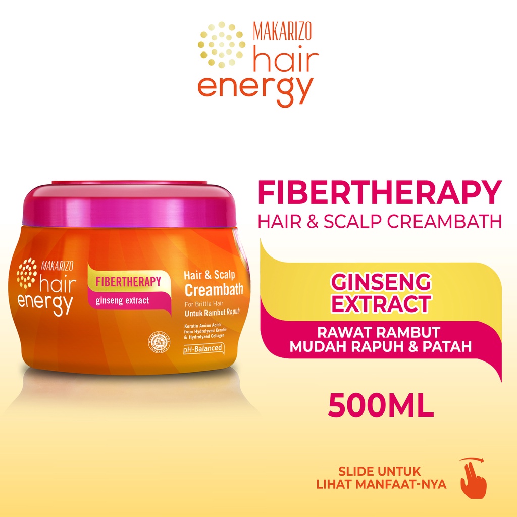 MAKARIZO Hair Energy Fibertherapy Hair &amp; Scalp Creambath 500 GR